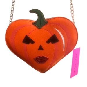 Betsey Johnson Kitsch pumpkin crossbody bag orange XOGINGER New with tags